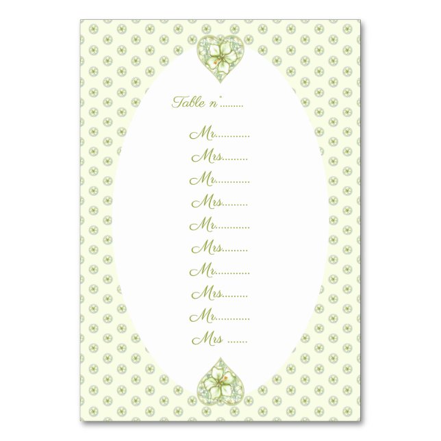 Hibiskus & Spitzen WHITE Tischnummer (Vorderseite)