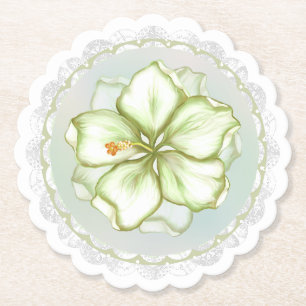 Hibiskus & Spitzen WHITE Untersetzer