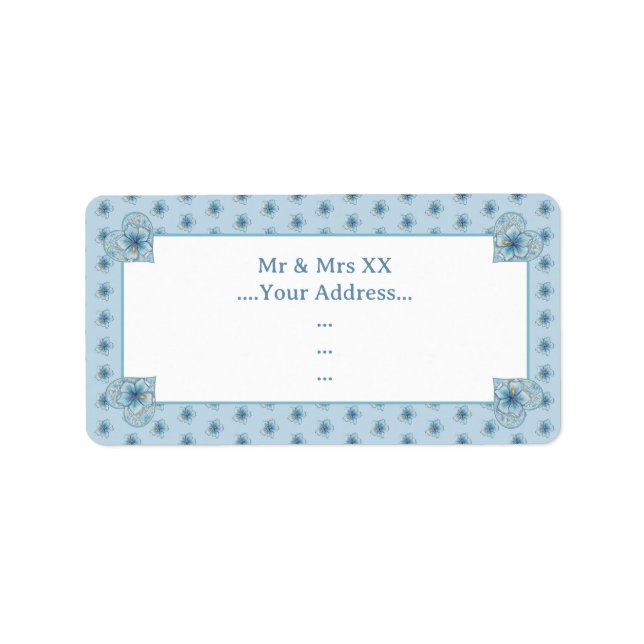 Hibiskus & Spitzenschuppen Adressaufkleber (Vorne)