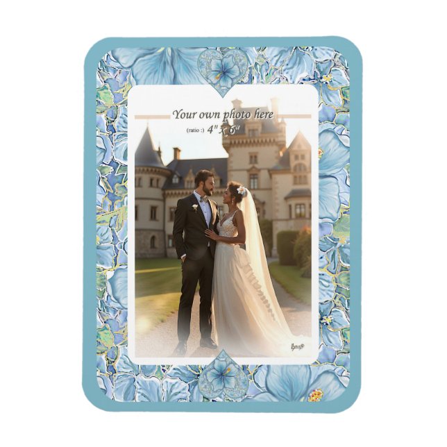 Hibiskus & Spitzenschuppen Magnet (Vertikal)