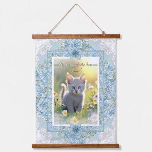 Hibiskus & Spitzenschuppen Wandteppich Mit Holzrahmen