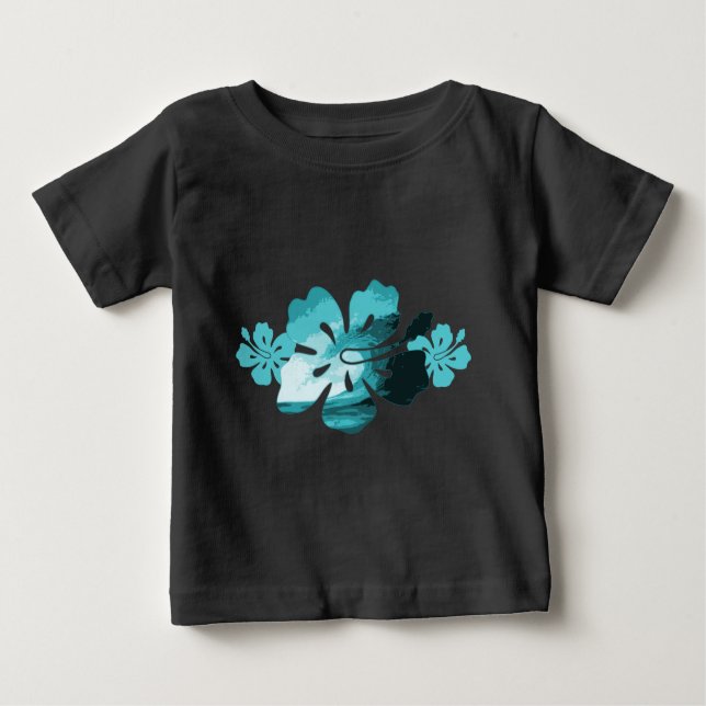 Hibiskus-Surf-Stil Baby T-shirt (Vorderseite)