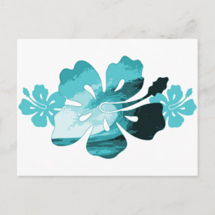 Hibiskus-Surf-Stil Postkarte