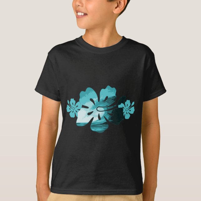Hibiskus-Surf-Stil T-Shirt (Vorderseite)