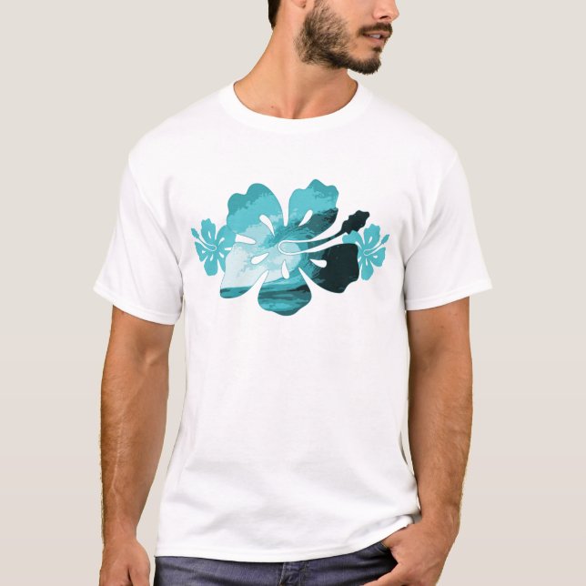 Hibiskus-Surf-Stil T-Shirt (Vorderseite)