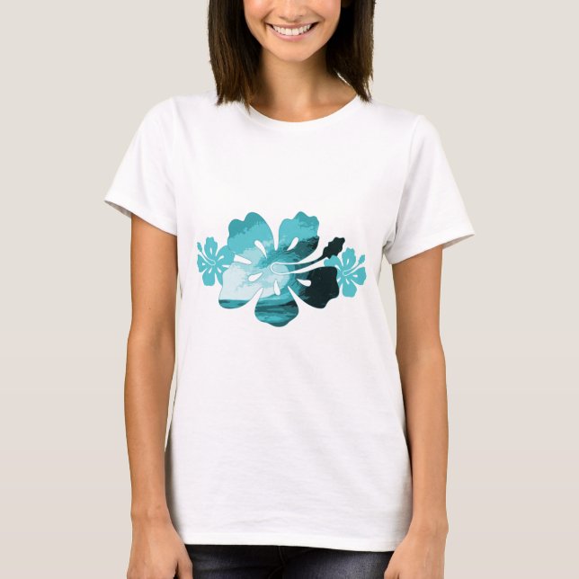 Hibiskus-Surf-Stil T-Shirt (Vorderseite)