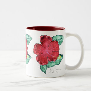 Hibiskus-Tassen u. Trinkbehälter Zweifarbige Tasse