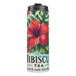 Hibiskus Tee Design AI Art Thermosbecher