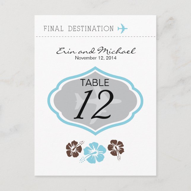 Hibiskus-Tischkarte Postkarte (Vorderseite)