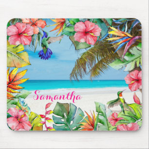 Hibiskus Tropical Beach Personalisiert Mousepad