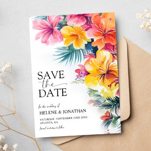 Hibiskus Tropical Elegante Hochzeit in Urlaubsort Save The Date