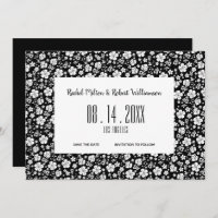 Hibiskus Tropisch Schwarz-Weiß-Hochzeit