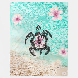 Hibiskus Turtle Fleecedecke