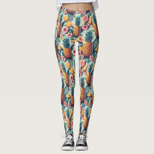 Hibiskus und Ananas Leggings