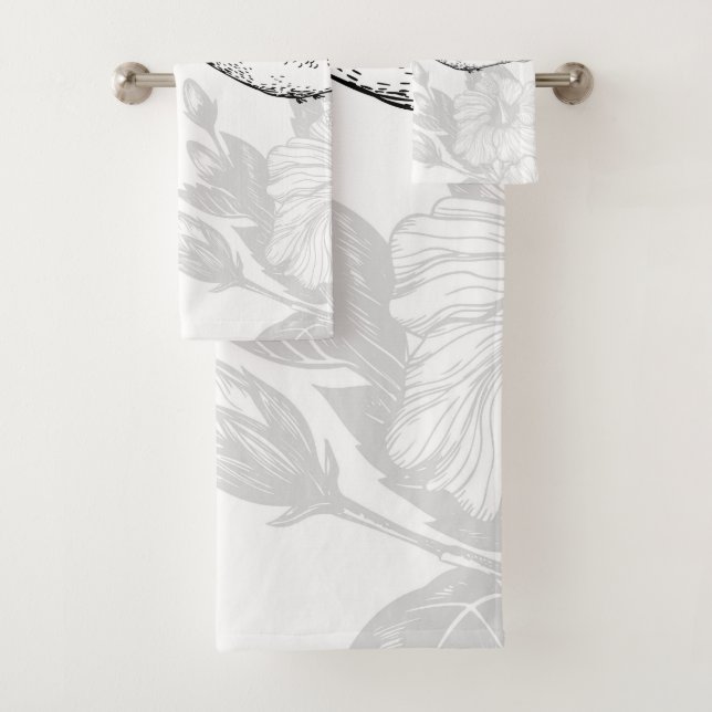 Hibiskus und Kolibri Badhandtuch Set (Insitu)