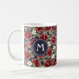 Hibiskus und Plumeria - Maroon Kaffeetasse