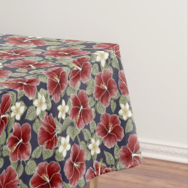Hibiskus und Plumeria - Maroon Tischdecke