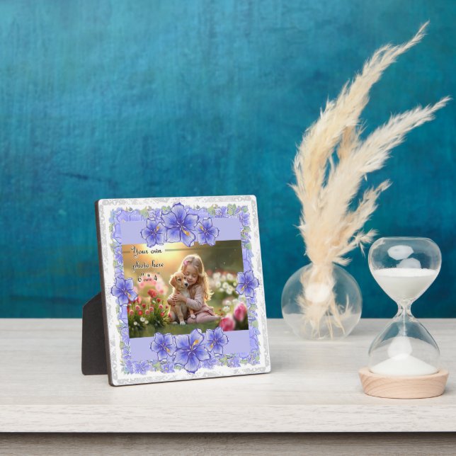 Hibiskus und Spitze BLAU Fotoplatte (InSitu)