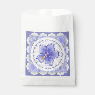 Hibiskus und Spitze BLAU Geschenktütchen