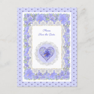 Hibiskus und Spitze BLAU Postkarte