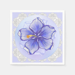 Hibiskus und Spitze BLAU Serviette
