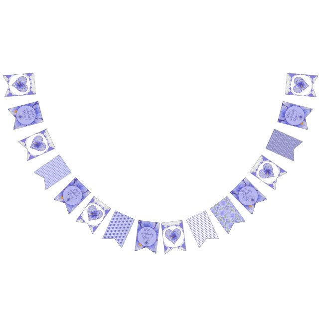 Hibiskus und Spitze BLAU Wimpelkette (Alle)