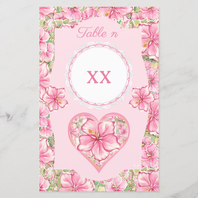 Hibiskus und Spitzen PINK (Rückseite)