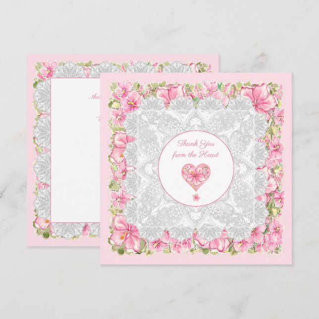 Hibiskus und Spitzen PINK (Vorne/Hinten)