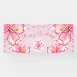 Hibiskus und Spitzen PINK Banner