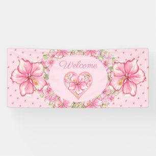 Hibiskus und Spitzen PINK Banner