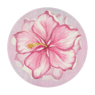 Hibiskus und Spitzen PINK Schneidebrett