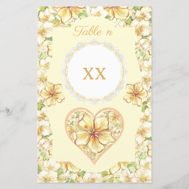 Hibiskus und Spitzen YELLOW (Rückseite)