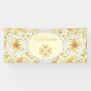 Hibiskus und Spitzen YELLOW Banner