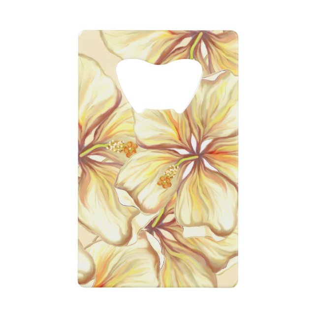 Hibiskus und Spitzen YELLOW Geldbeutel Flaschenöffner (Vorderseite)