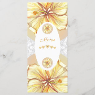 Hibiskus und Spitzen YELLOW Menükarte