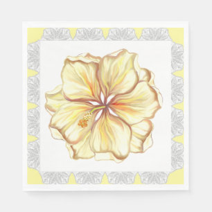 Hibiskus und Spitzen YELLOW Serviette