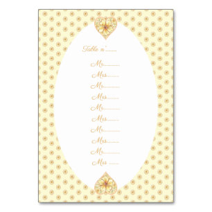 Hibiskus und Spitzen YELLOW Tischnummer