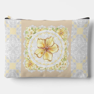 Hibiskus und Spitzen YELLOW Zubehörtasche