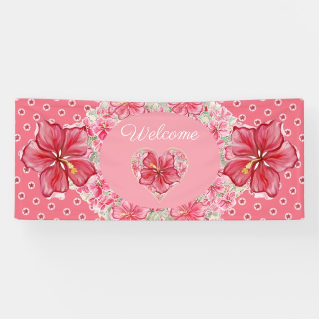 Hibiskus und Spitzenleistung ROT Banner (Horizontal)