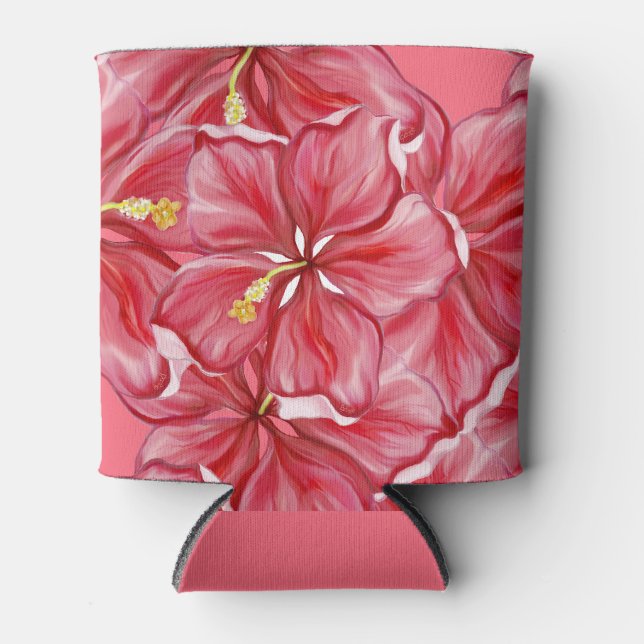 Hibiskus und Spitzenleistung ROT Dosenkühler (Vorderseite)