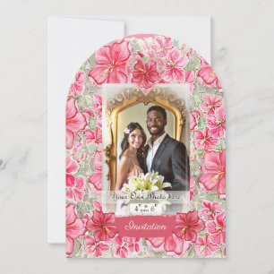 Hibiskus und Spitzenleistung ROT Einladung