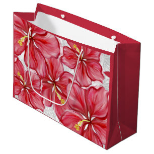 Hibiskus und Spitzenleistung ROT Große Geschenktüte