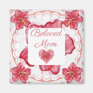 Hibiskus und Spitzenleistung ROT Magnet