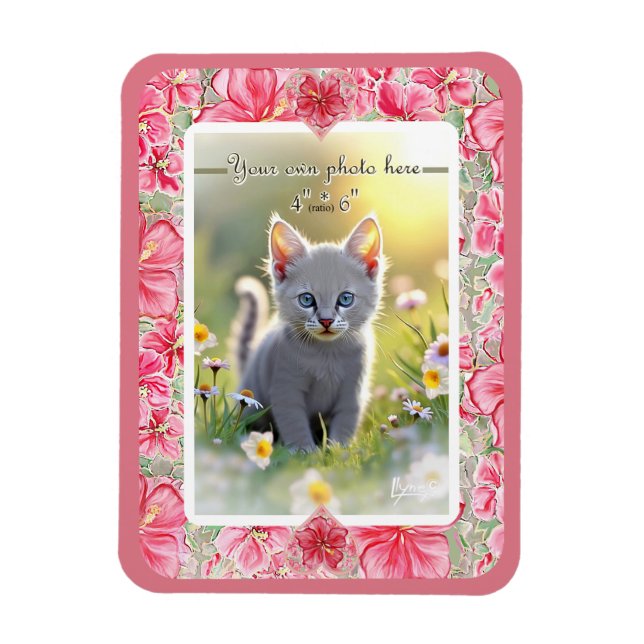 Hibiskus und Spitzenleistung ROT Magnet (Vertikal)