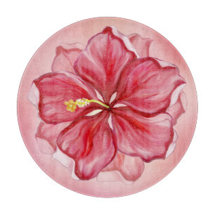 Hibiskus und Spitzenleistung ROT Schneidebrett