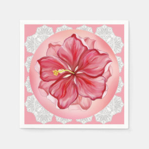 Hibiskus und Spitzenleistung ROT Serviette