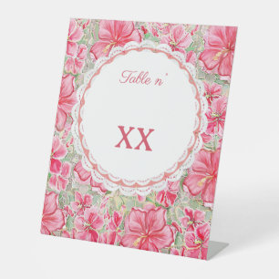 Hibiskus und Spitzenleistung ROT Sockelschild