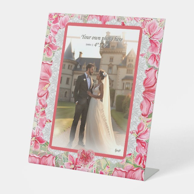 Hibiskus und Spitzenleistung ROT Sockelschild (Vorderseite)