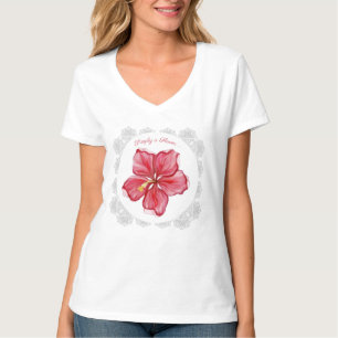 Hibiskus und Spitzenleistung ROT T-Shirt