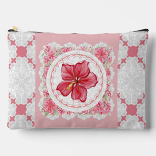 Hibiskus und Spitzenleistung ROT Zubehörtasche